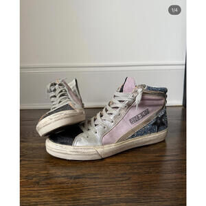 Golden Goose Slide Glitter High-Top Sneakers by EU 39